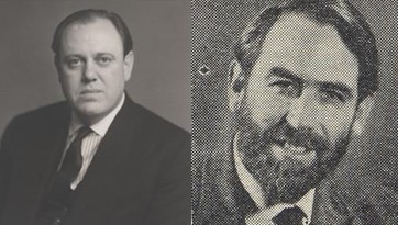 Christopher Soames, Conservative MP for Bedford, (L) & Brian Parkyn, Labour candidate (R)