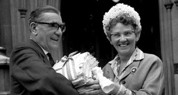 Mary Whitehouse (r) during the Clean-Up TV campaign, the forerunner to the NVLA