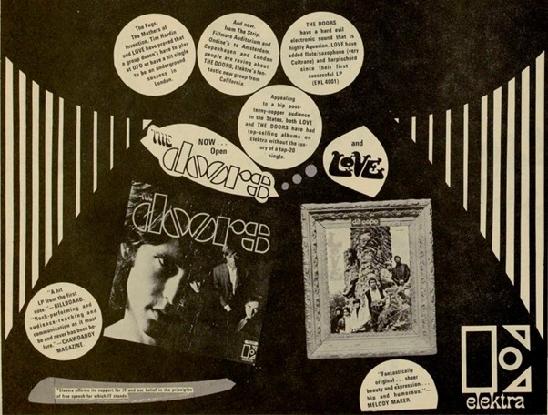 Elektra Ad for Doors and Love Albums