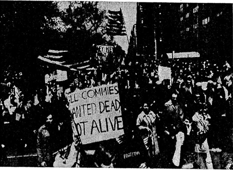 Large crowd of Pro-Vietnam War marchers in New York May 67