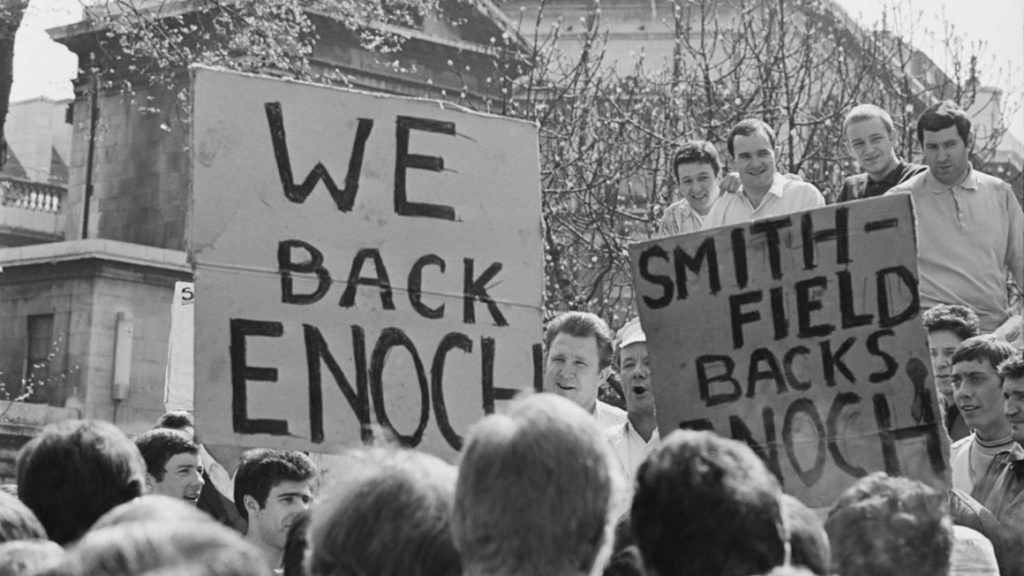 Just some of the many pro-Powell marchers with signs saying: "We Back Enoch" and "Smithfield backs Enoch"