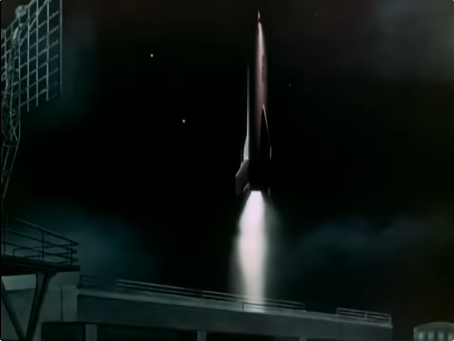 A rocket being launched into space.