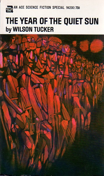 The cover of the book. A crowd of red, primitivist human figures stand shoulder-to-shoulder, blending into one another. There are three small, red blobs above them.