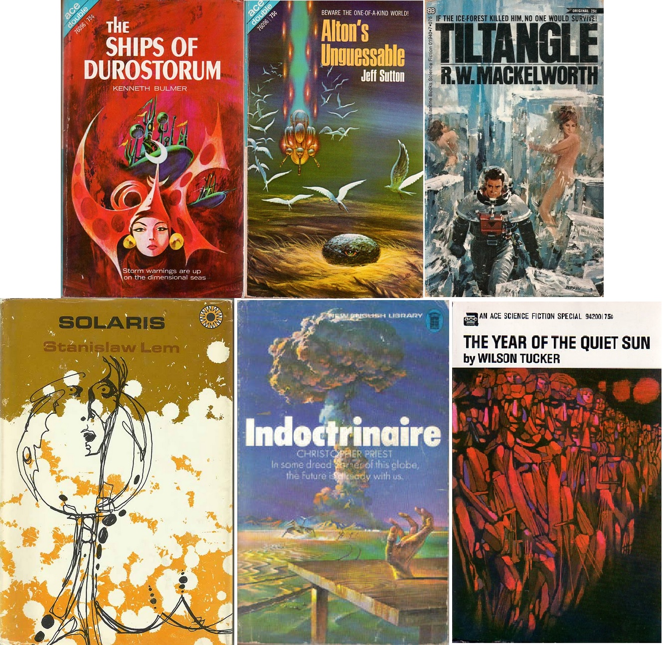 collage of six book covers described more thoroughly below