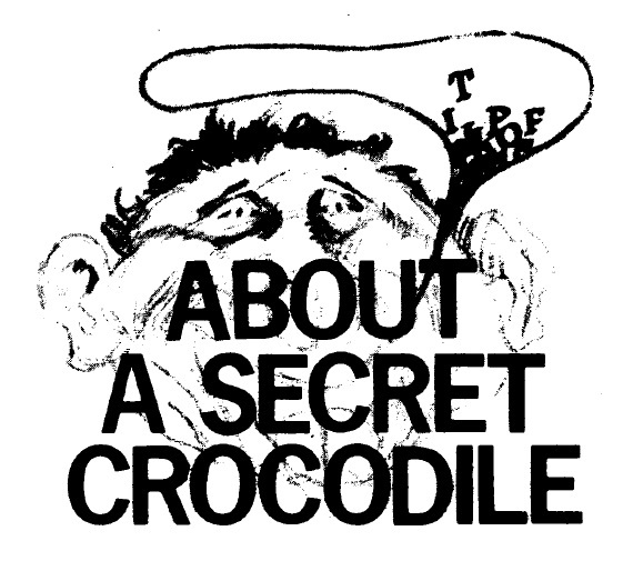 Black letters in block capital state the title, over a distorted ink sketch of a man's face, stretched into globby, parodic proportions. A speech bubble emerges from his mouth, but the letters are collapsed together and appear random.