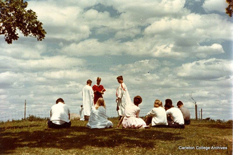 Druids meet on a hillside