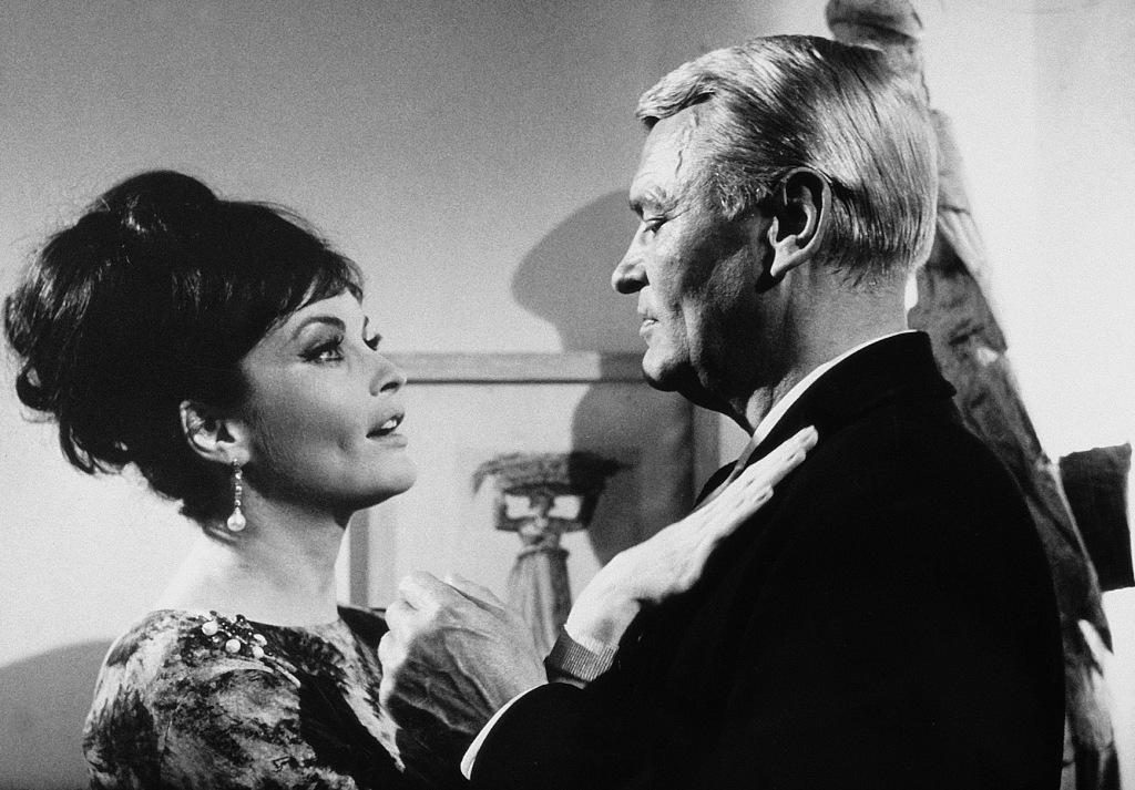 Yvonne Furneaux and Peter Van Eyck in The Death ray of Dr. Mabuse