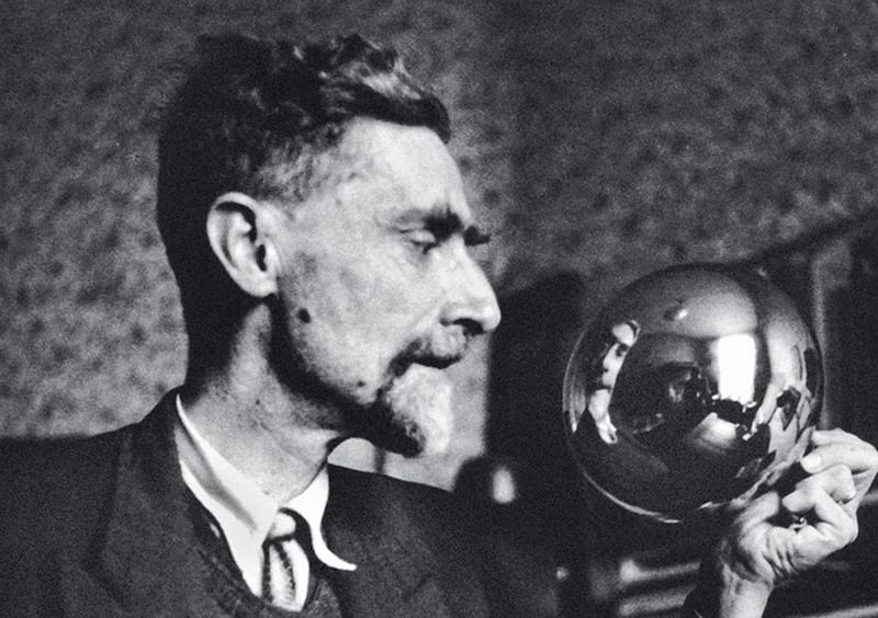 M. C. Escher with curved glass