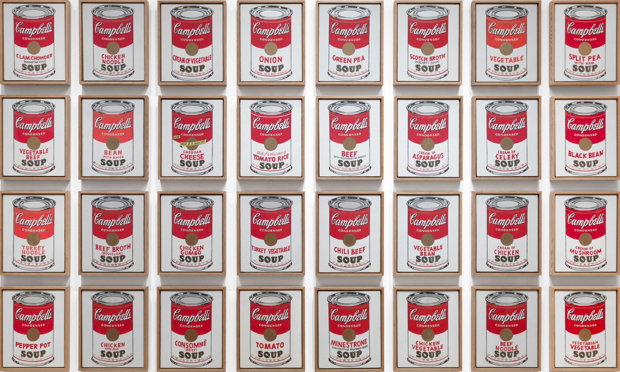 "32 Campbell's Soup Cans" by Andy Warhol