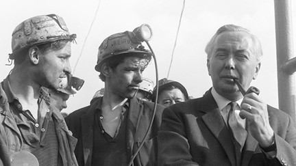 Harold Wilson meeting miners