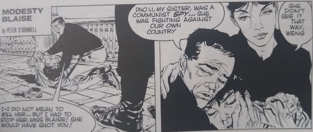 Modesty comforts Weng after he shoots his sister