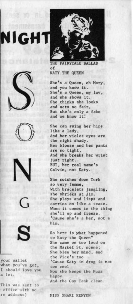 Song from Vanguard Magazine, 1966