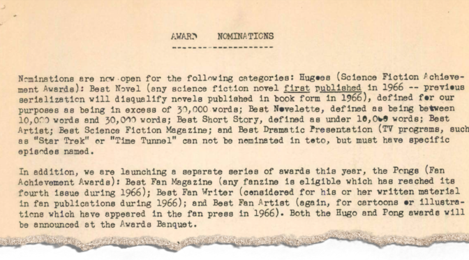 [June 22, 1967]  The Pong Arising from the World Convention