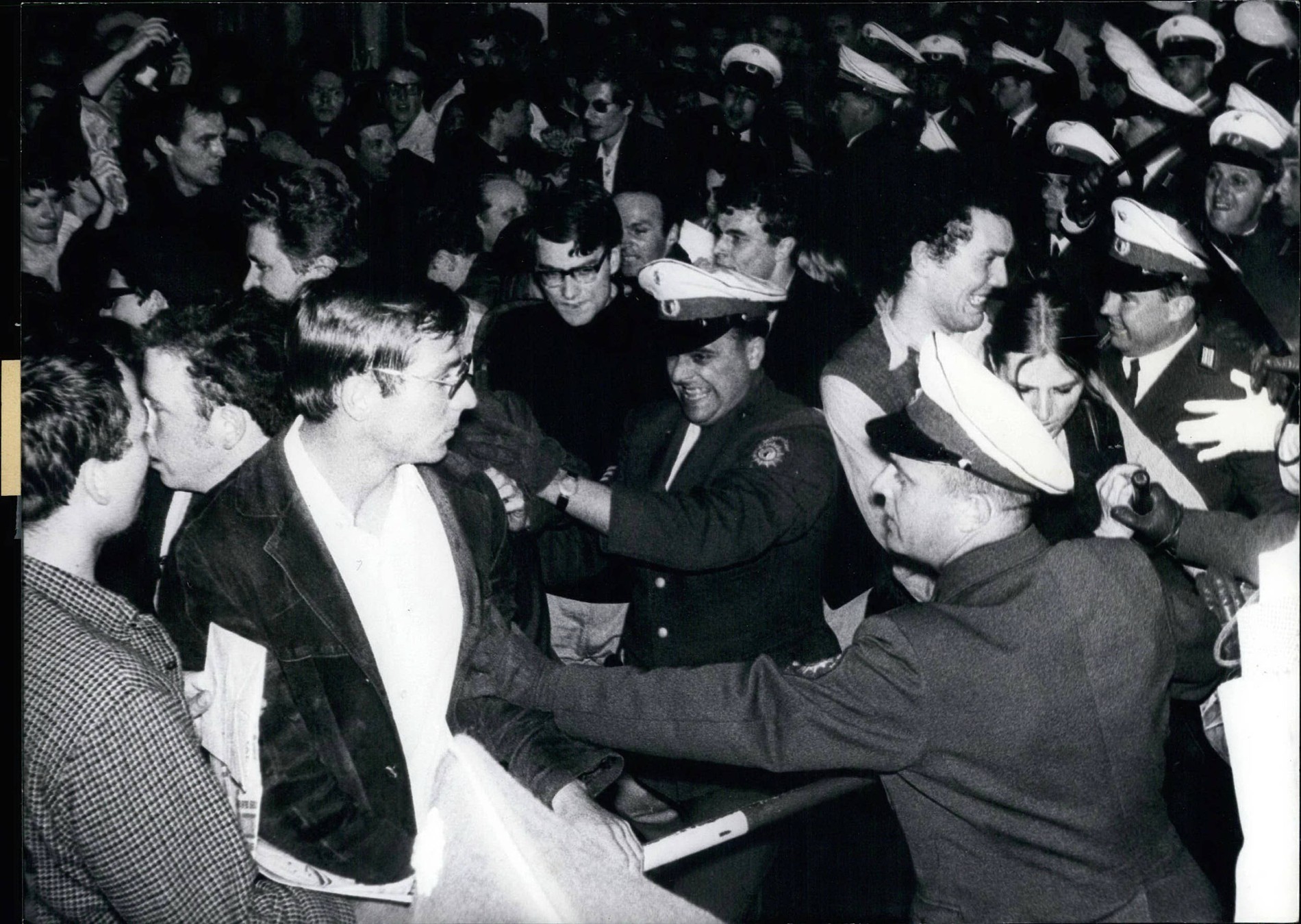 Police and student protesters