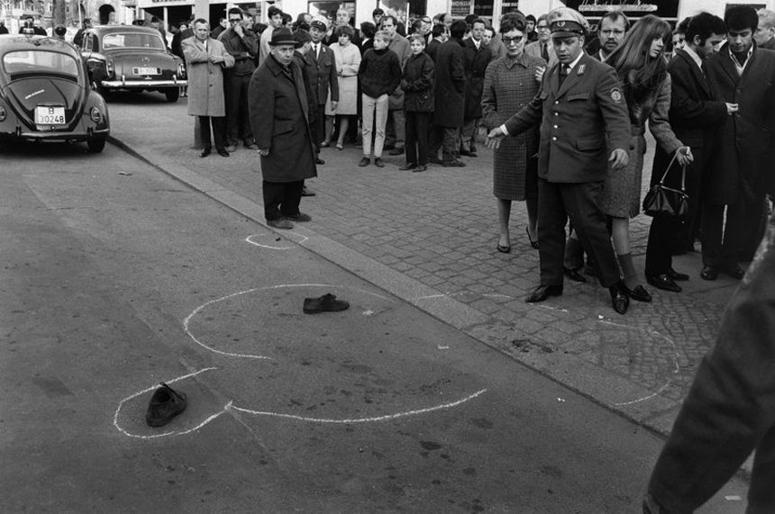 Rudi Dutschke's shoes where he collapsed