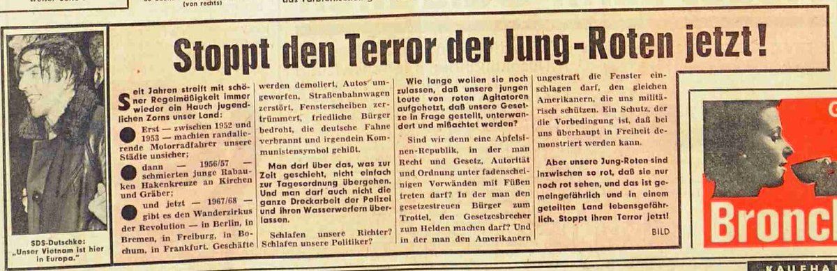 Bild editorial "Stoppt den Terror der Jung-Roten!"