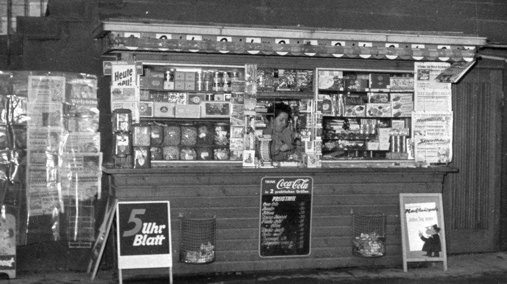 Typical West German newsstand