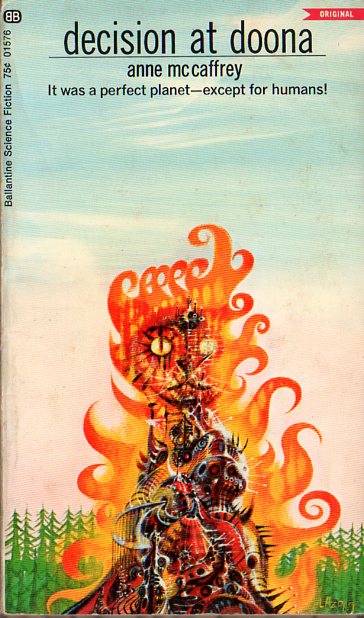 Cover by richard Powers depicting a psychedelic image of what seems to be a cat icon.