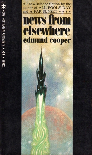 Berkley Medallion paperback cover for News from Elsewhere, featuring a rocket ship.