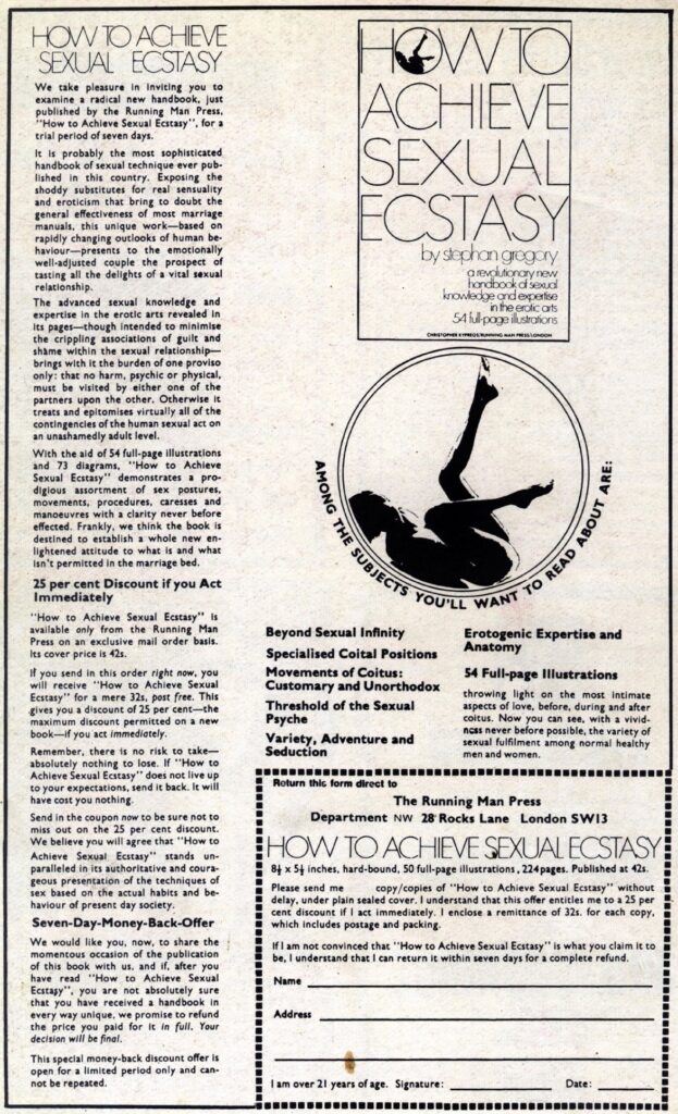 Image of the advertisement for the book as shown on the back page of New Worlds.