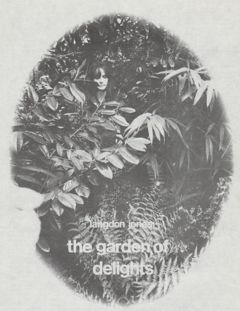 IMAGE: An oval-shaped photo of a women surrounded by foliage.