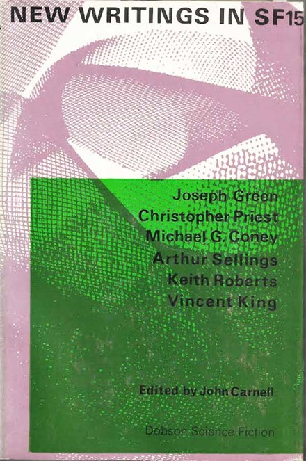 Cover of hardback edition of New Writings in SF-15 ed. by John Carnell