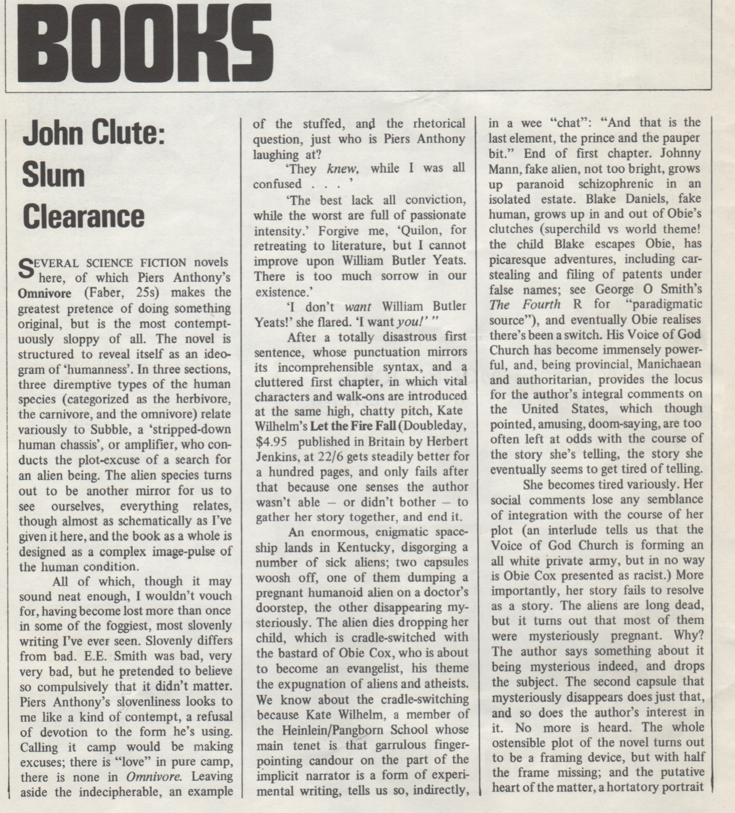 John Clute's book reviews