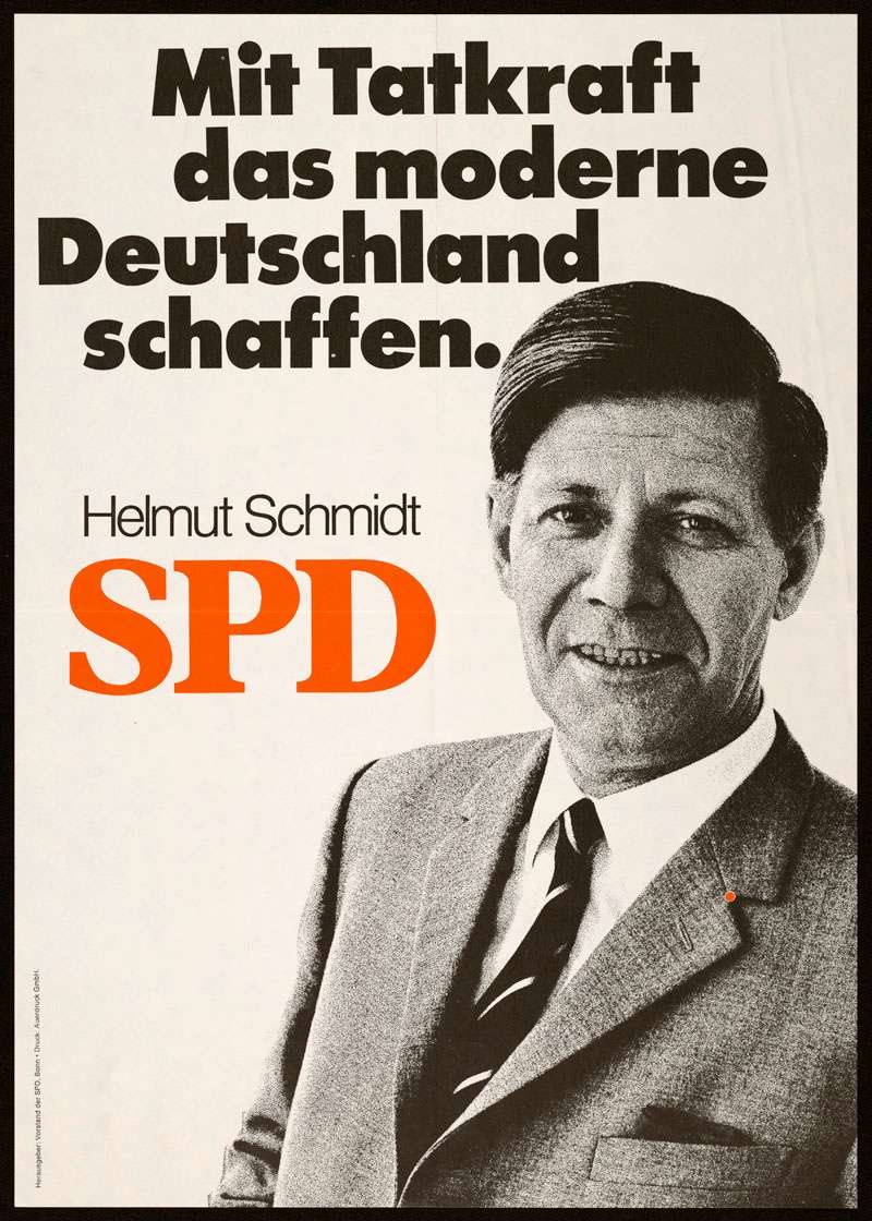 1969 SPD campaign poster featuring Helmut Schmidt