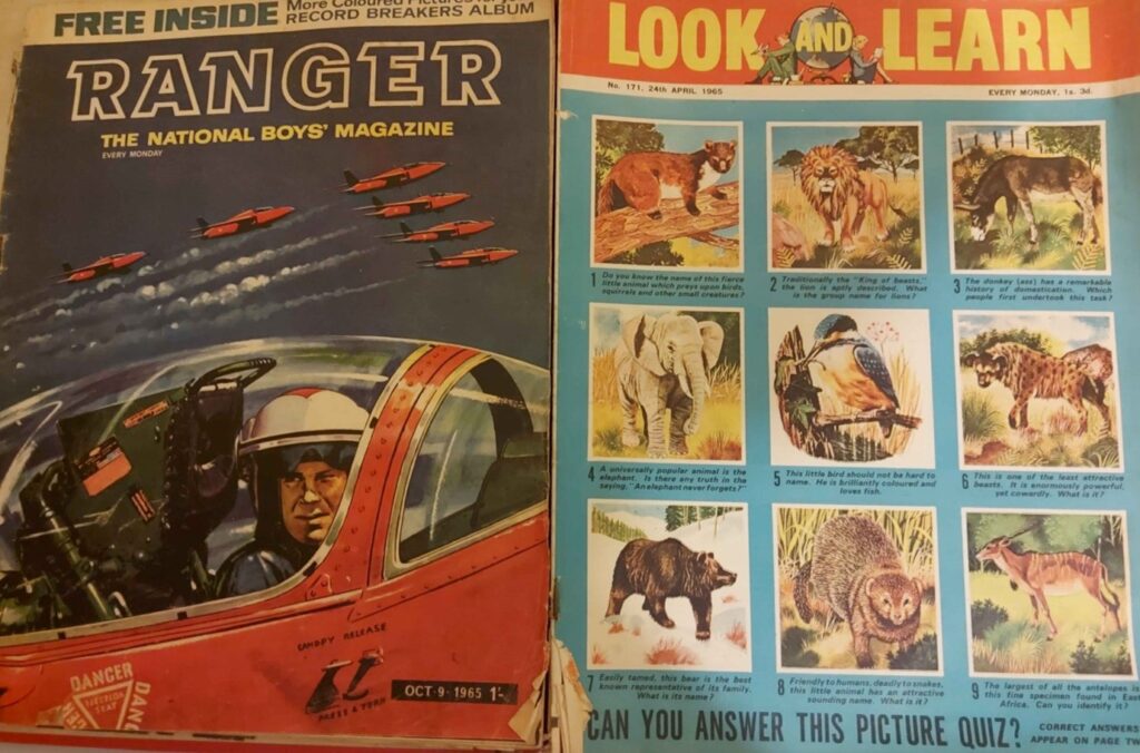 Cover of 1965 editions of Ranger and Look and Learn in a red folder