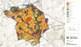 Colour coded plan of Milton Keynes