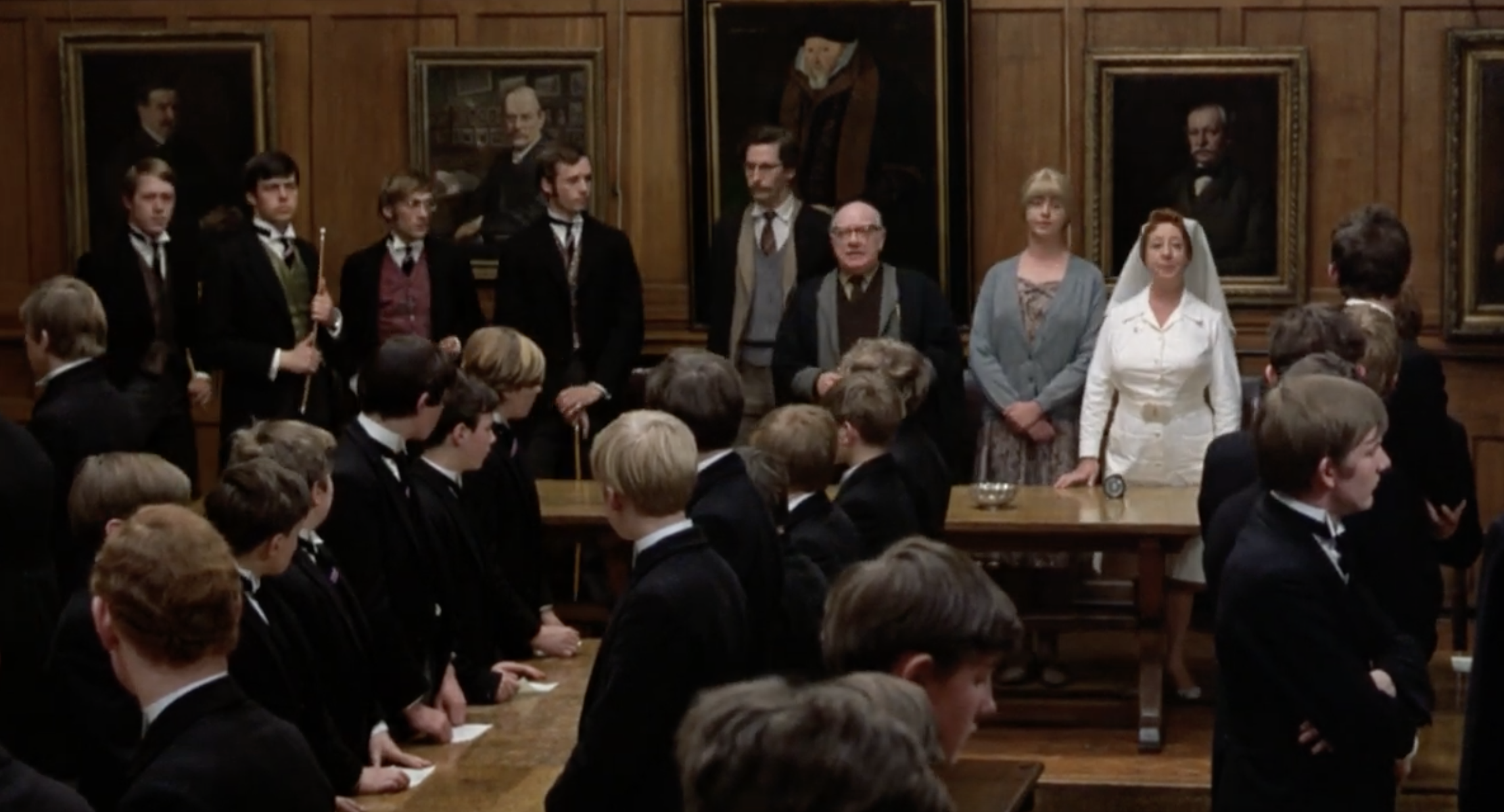 School assembly scene
